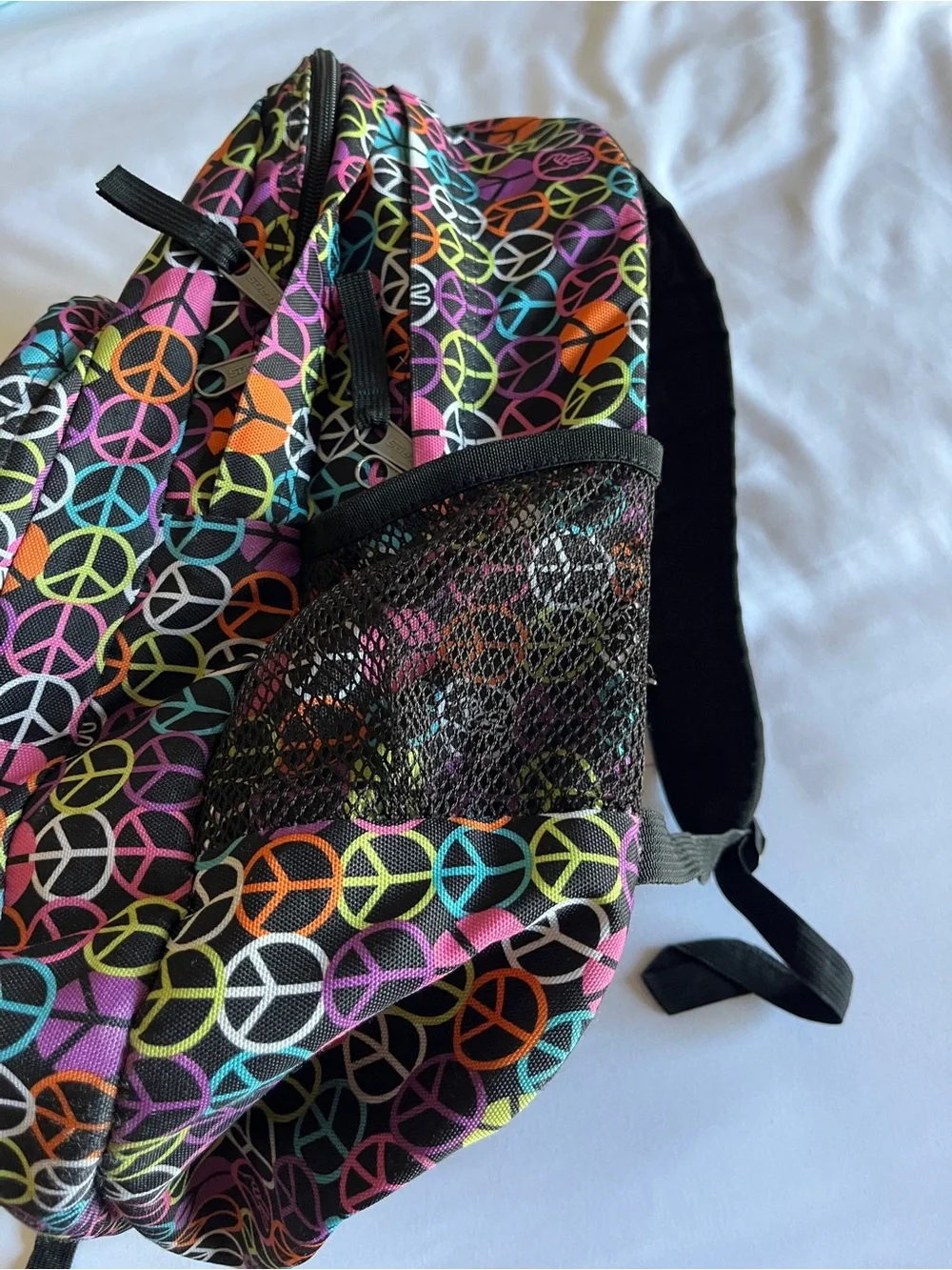 Trans by JanSport Multi-Color Peace Sign Backpack School Bag Organizer OS